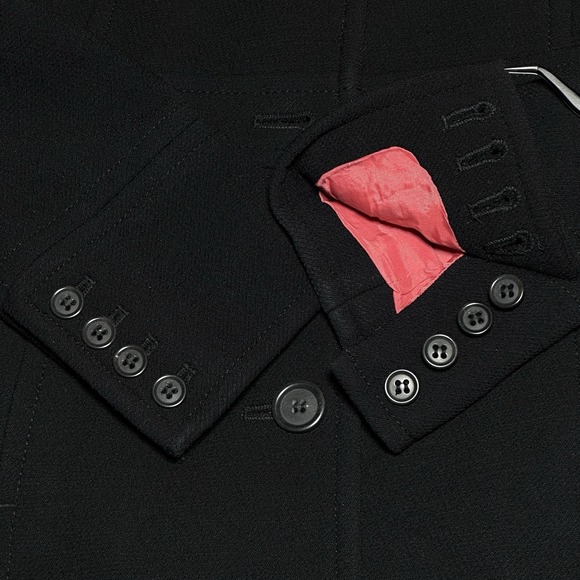 J Crew Wool Coat Womens Size 6 Petite Black Peacoat Insulated Lined Vintage Y2K - Picture 3 of 16